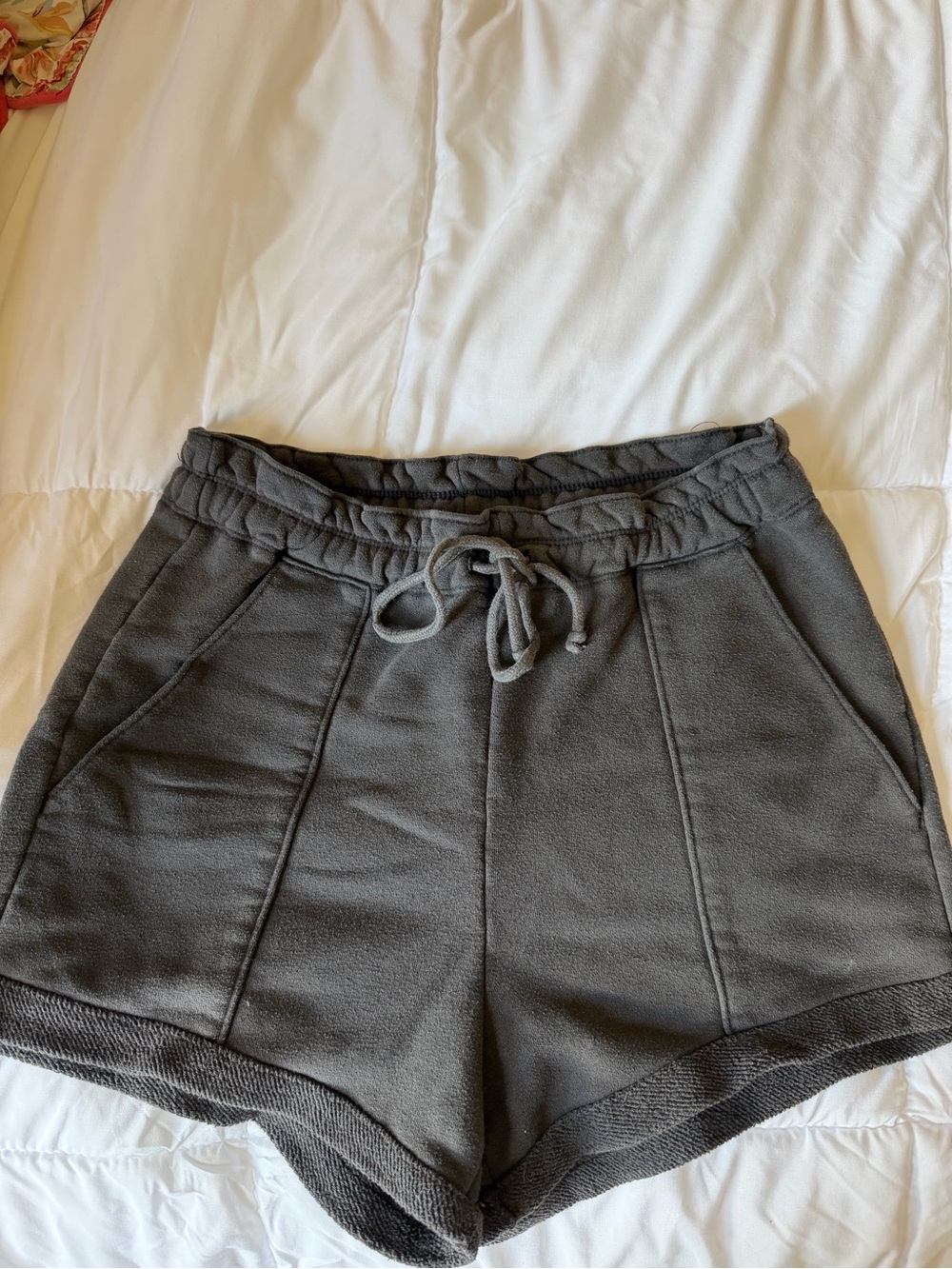 Abercrombie & Fitch Charcoal Gray Drawstring Athletic Shorts- MEDIUM